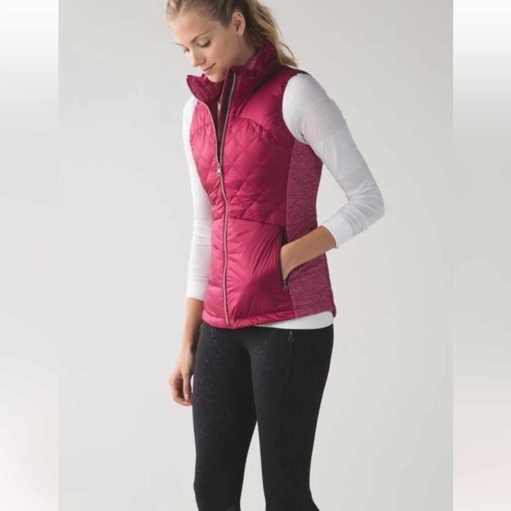 Lululemon Down For A Run Vest Berry Rumble Pink Sz 6 Small S